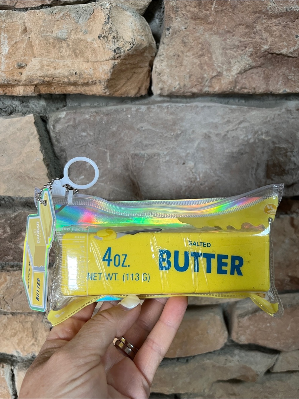 Butter Squishy Novelty Clear Pouch Keychain